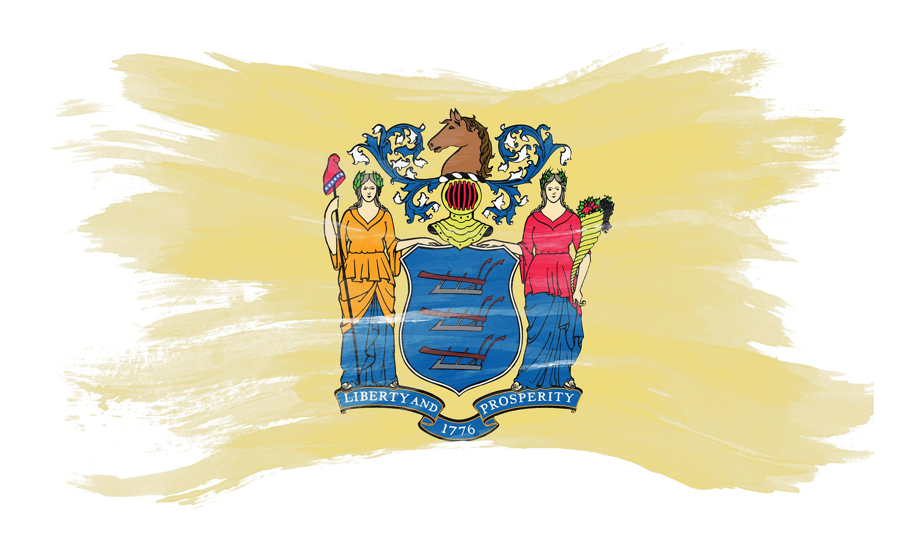 new jersey state flag brush stroke new jersey flag background