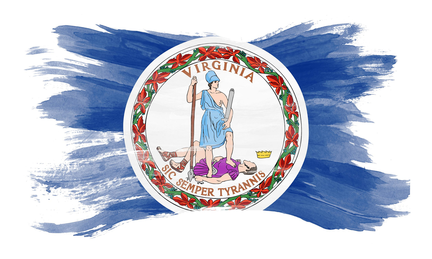 virginia state flag brush stroke virginia flag background