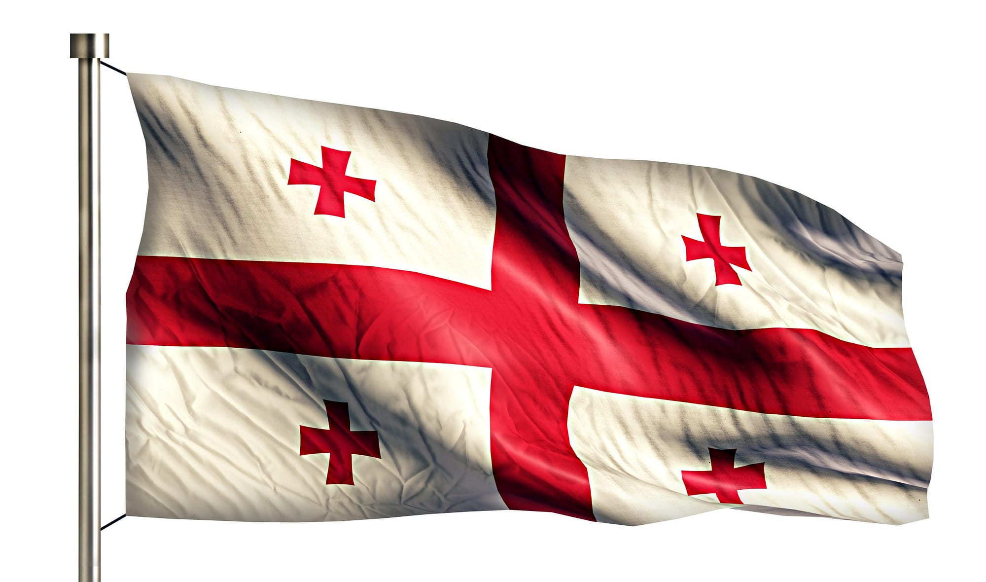georgia national flag isolated 3d white background